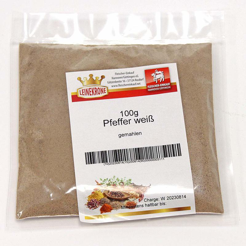 Pfeffer weiss fein verpackt 100 g